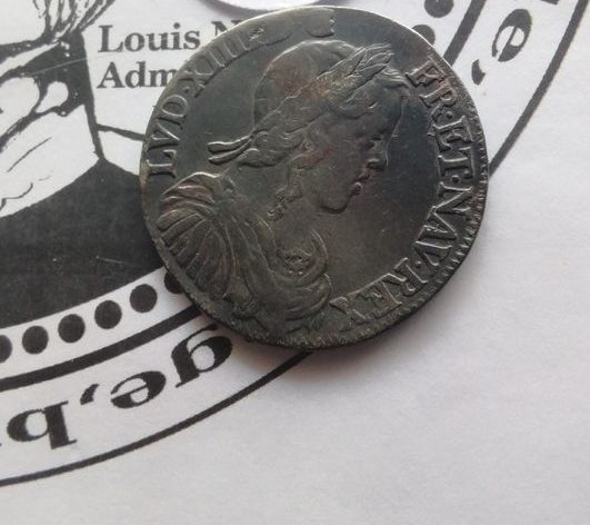 LOUIS XIV LE GRAND OU LE ROI SOLEIL Demi-écu, portrait à la mèche longue 1653 Poitiers – Image 4
