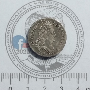 LOUIS XIV LE GRAND OU LE ROI SOLEIL Dix sols aux insignes 1707 Paris