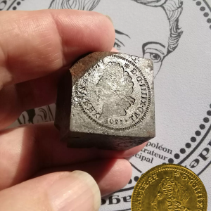 Coin/Poinçon monétaire de droit au Louis d'or aux insignes