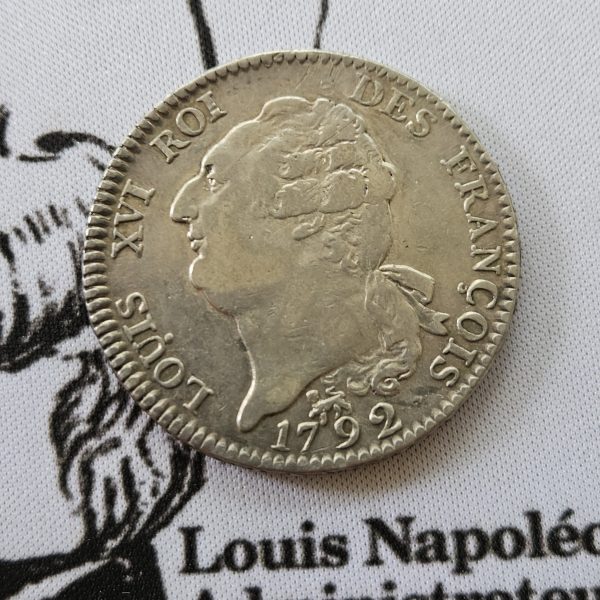 MAGNIFIQUE ÉCU AU GÉNIE – LOUIS XVI (MONARQUE CONSTITUTIONNEL) – 1792, Paris – Image 2