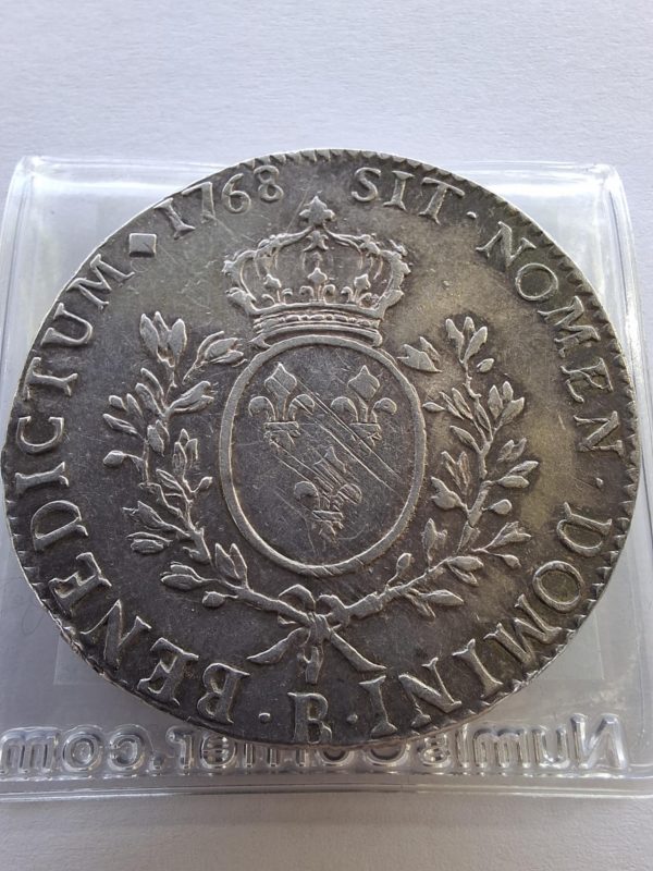 💎 TRÉS RARE R4 - Écu au bandeau 1768 B Rouen – Louis XV – Image 2