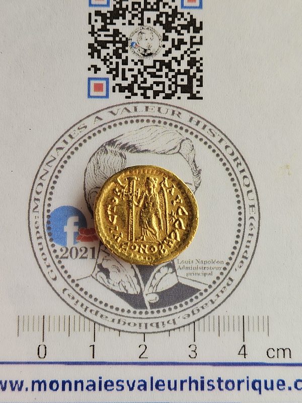 Solidus de Léon Ier (457-474) – Constantinople – Victoire à la croix – Or pur 4,38 g – Image 4