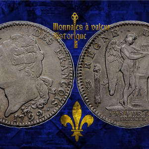 MAGNIFIQUE ÉCU AU GÉNIE – LOUIS XVI (MONARQUE CONSTITUTIONNEL) – 1792, Paris