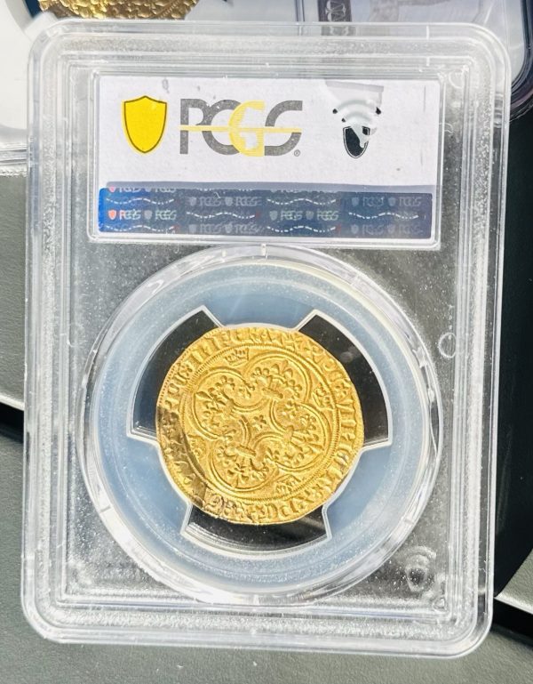 💰 Écu d’or “Poids Lourd” à la couronne – Charles VI (1380–1422), 1ère émission, 1385 – PCGS AU55 👑 – Image 2