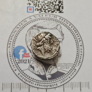 Denier TTB+ de Neria – Saturne & Aigle légionnaire – Guerre civile de César et Pompée (49 av. J.-C.) – Rare R8
