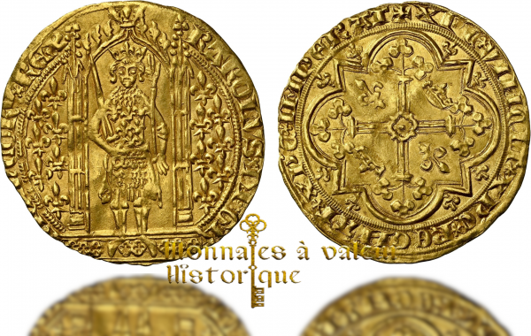France – Charles V “the Wise” (1364–1380) – Gold Franc à Pied, 1365  ✨FDC✨