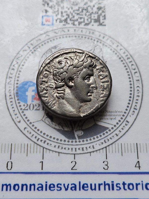 magnifique tetradrachme de octave auguste en argent
