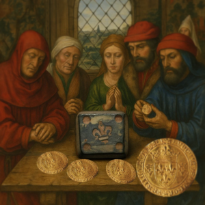 🪙 Poids monétaire médiéval – Fleur de lys écu & Florin d'or
