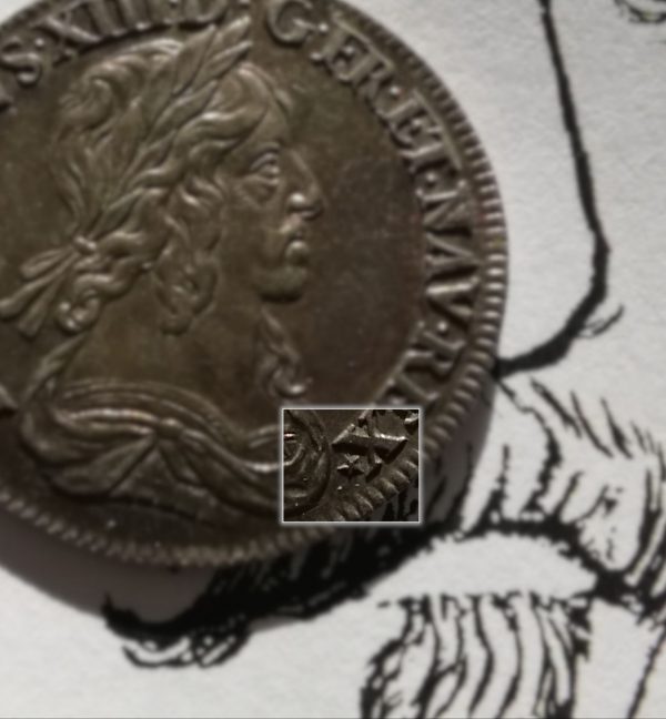 1/4 Écu Louis XIII Rose et étoile apres Rex état SUP – Image 2