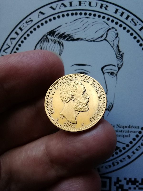 Pièce de monnaie 20 Kronor Or Oscar II de 1898
