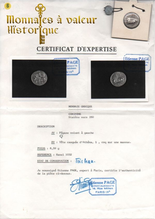 Monnaie grecque antique statere de Corinthe