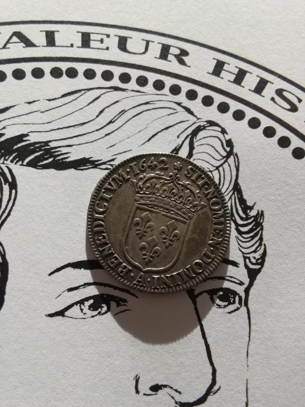 1/4 Écu Louis XIII Rose et étoile apres Rex état SUP – Image 3