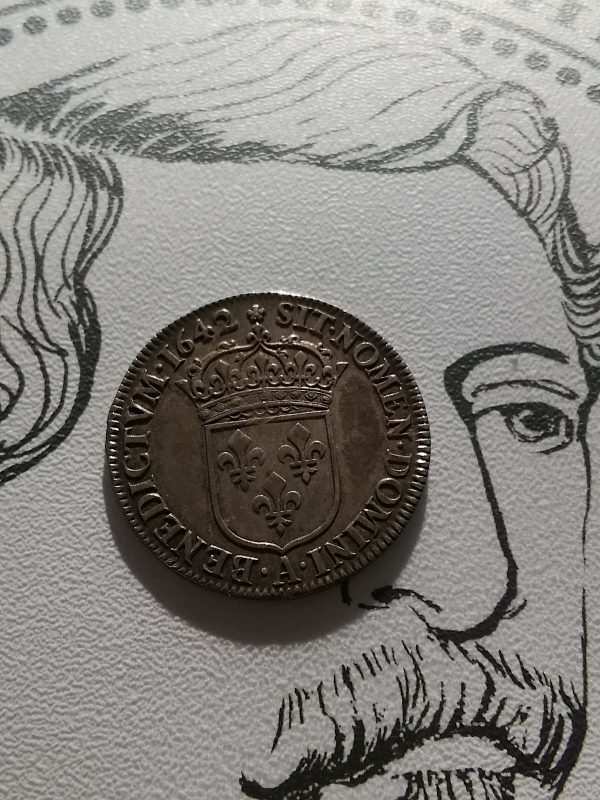 1/4 Écu Louis XIII Rose et étoile apres Rex état SUP – Image 5