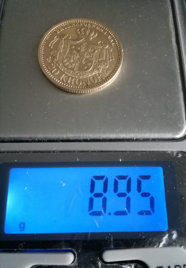 Pièce de monnaie 20 Kronor Or Oscar II de 1898 – Image 2