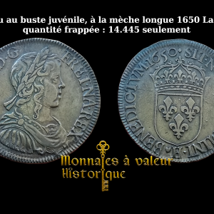Demi-écu à la mèche longue 1650 La Rochelle.