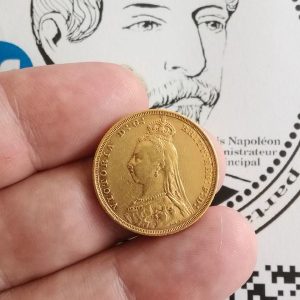 Piece de monnaie en or reine victoria Souverain anglais