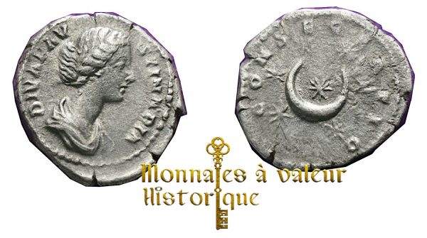 Monnaie romaine authentique rare Denier Faustine