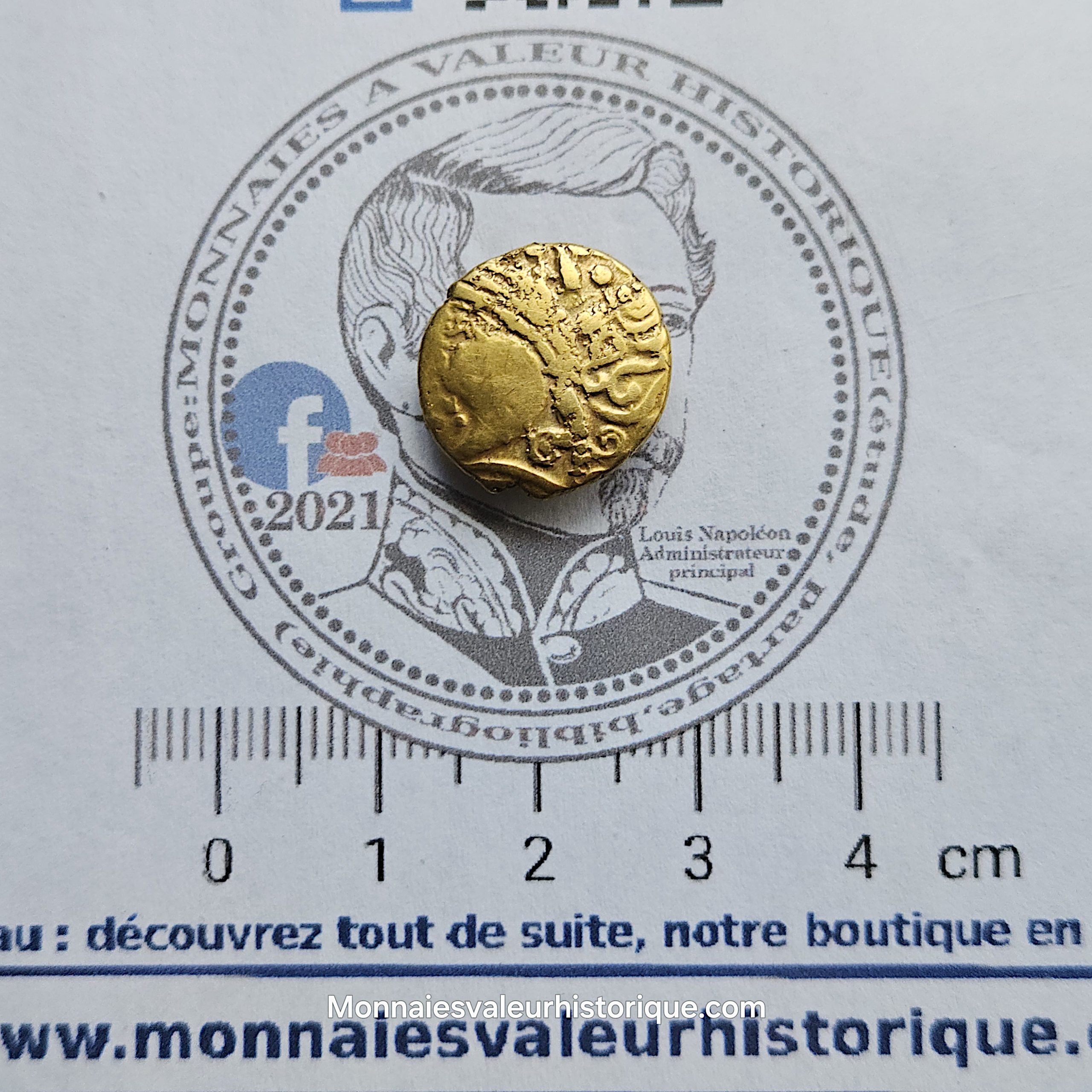 GALLIA – AULERCI EBUROVICES (Évreux) – Hémistatère au loup – OR – Image 4