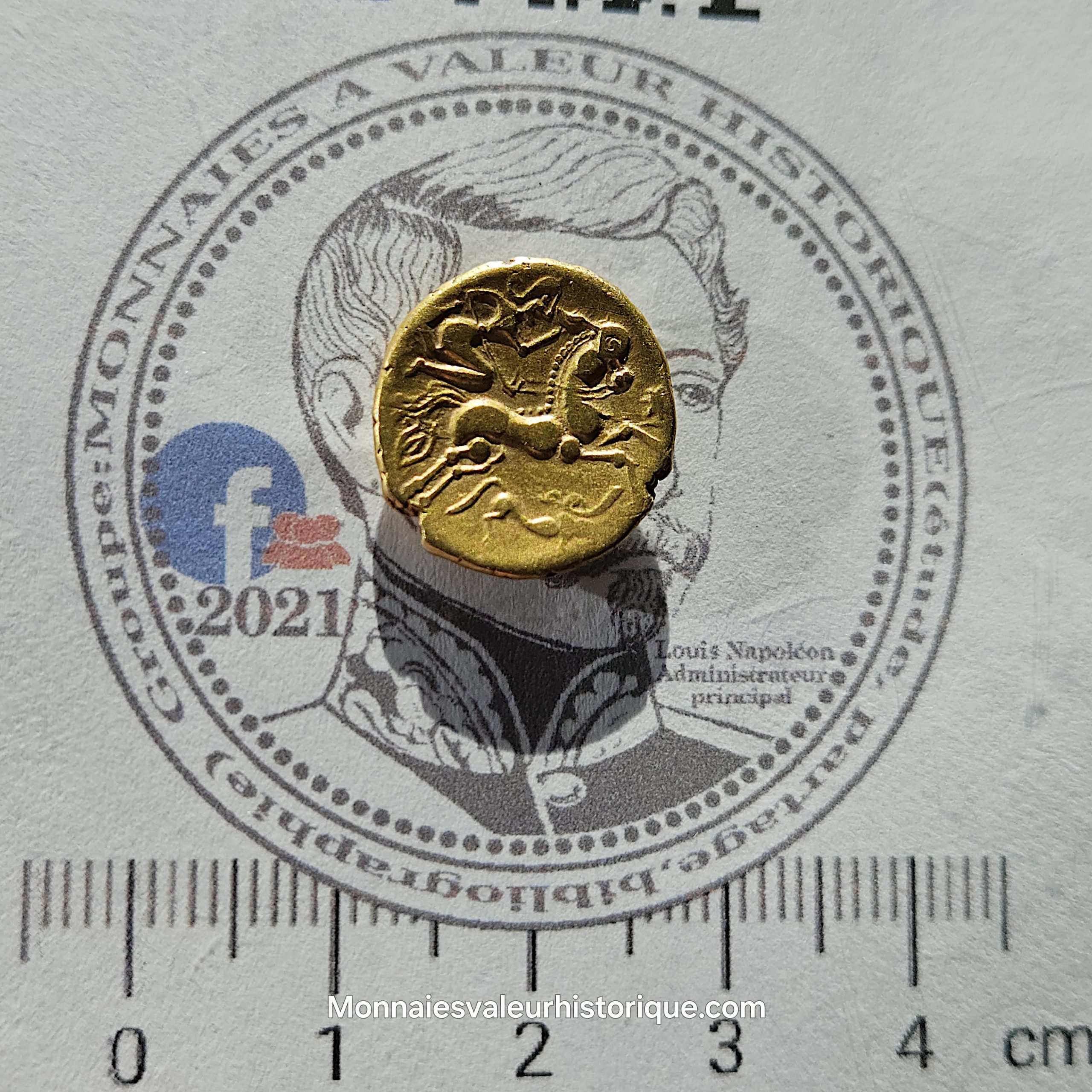 GALLIA – AULERCI EBUROVICES (Évreux) – Hémistatère au loup – OR – Image 3