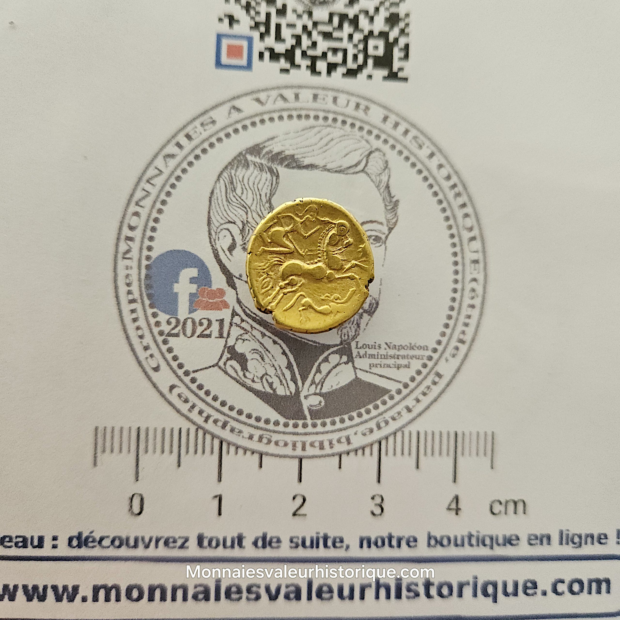 GALLIA – AULERCI EBUROVICES (Évreux) – Hémistatère au loup – OR