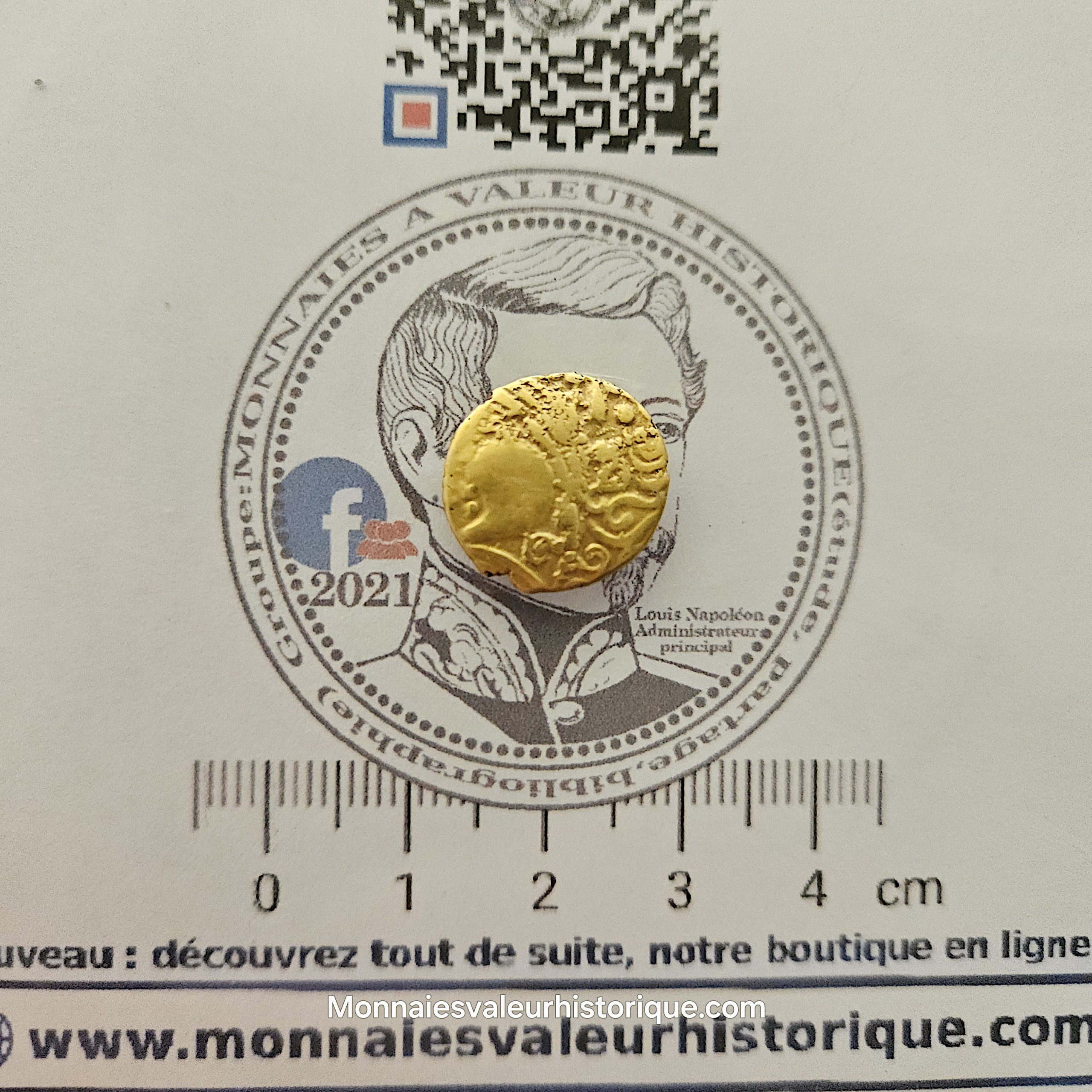 GALLIA – AULERCI EBUROVICES (Évreux) – Hémistatère au loup – OR – Image 2