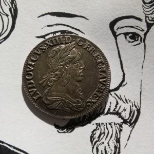 1/4 Écu Louis XIII Rose et étoile apres Rex état SUP