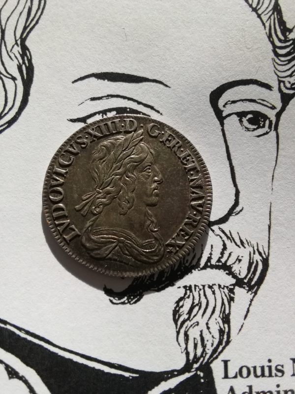 1/4 Écu Louis XIII Rose et étoile apres Rex état SUP