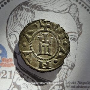Monnaie médiévale Italienne denier en argent de Gênes