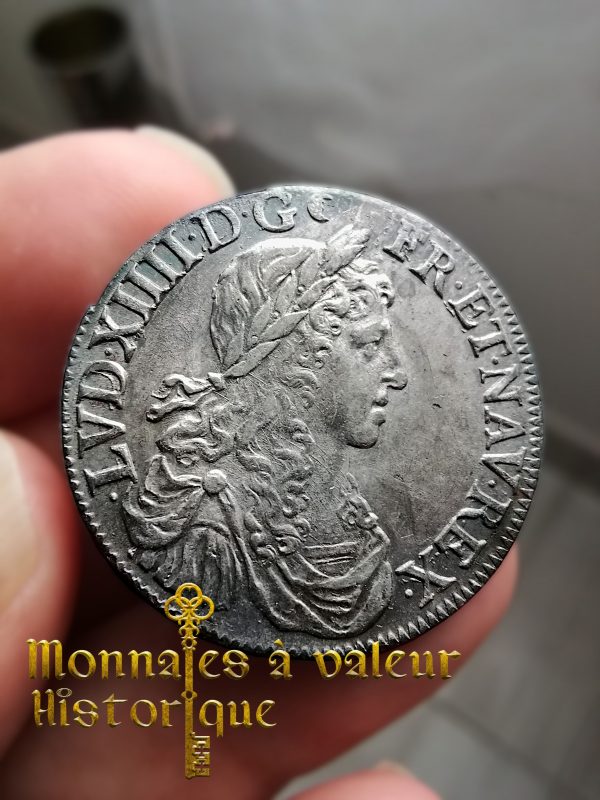 Monnaie royale LOUIS XIIII demi-écu au buste juvénile 1662 Rouen – Image 2