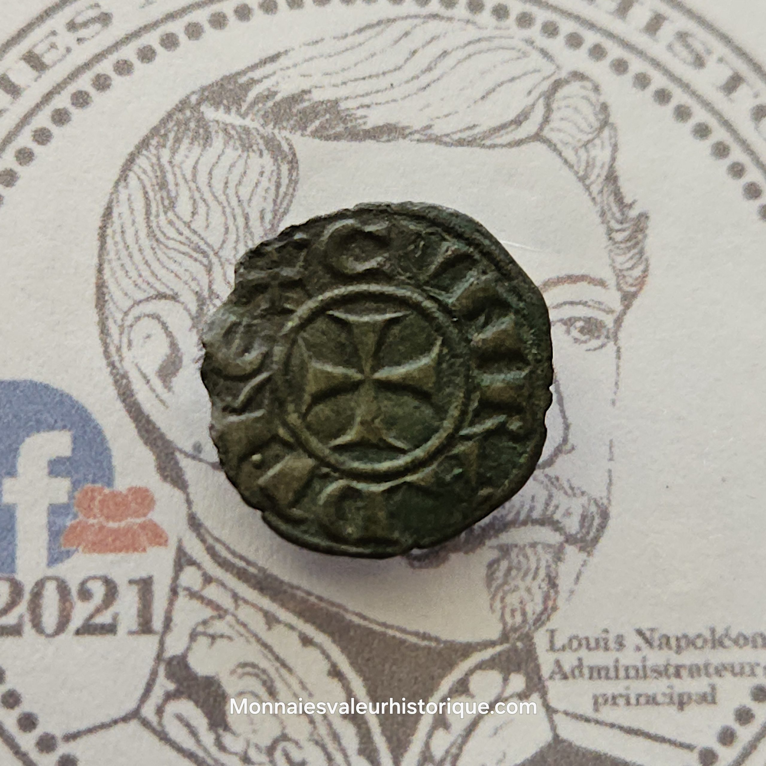 Monnaie médiévale Italienne denier en argent de Gênes – Image 4