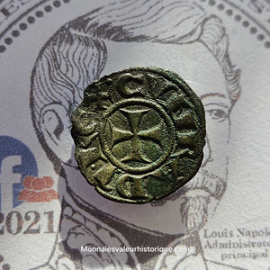 Monnaie médiévale Italienne denier en argent de Gênes