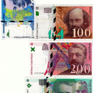 Lot de 4 Billets Français – Collection Hautes Couleurs