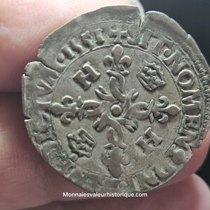 Henri II Douzain aux croissants 1551 Rouen