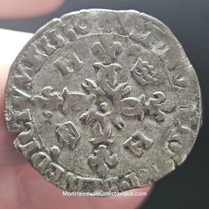 Henri II Douzain aux croissants 1550 Caen - très très RARE R4