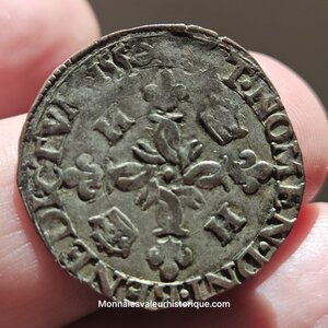 Henri II douzain au croissants 1550 Saint-André de Villeneuve-lès-avignons