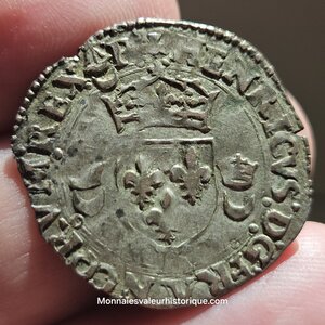 Henri II Douzain aux croissants 1556 Bordeaux - très rare R3