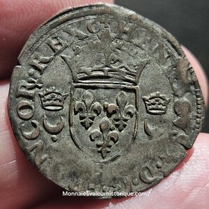 Henri II Douzain aux croissants 1550 Saint-André de Villeneuve-lès-avignons