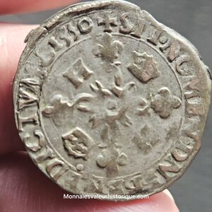 Henri II douzain aux croissants 1550 Rouen