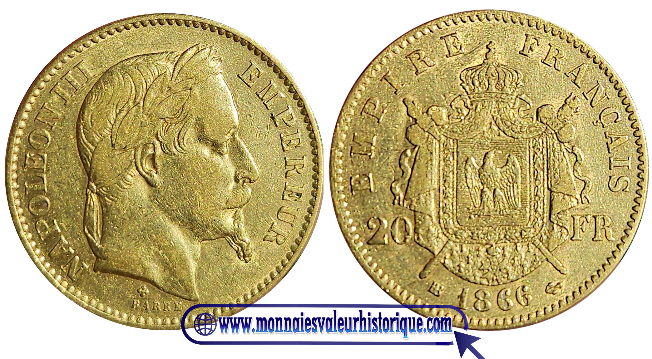 20 francs Napoléon III 1866 BB
