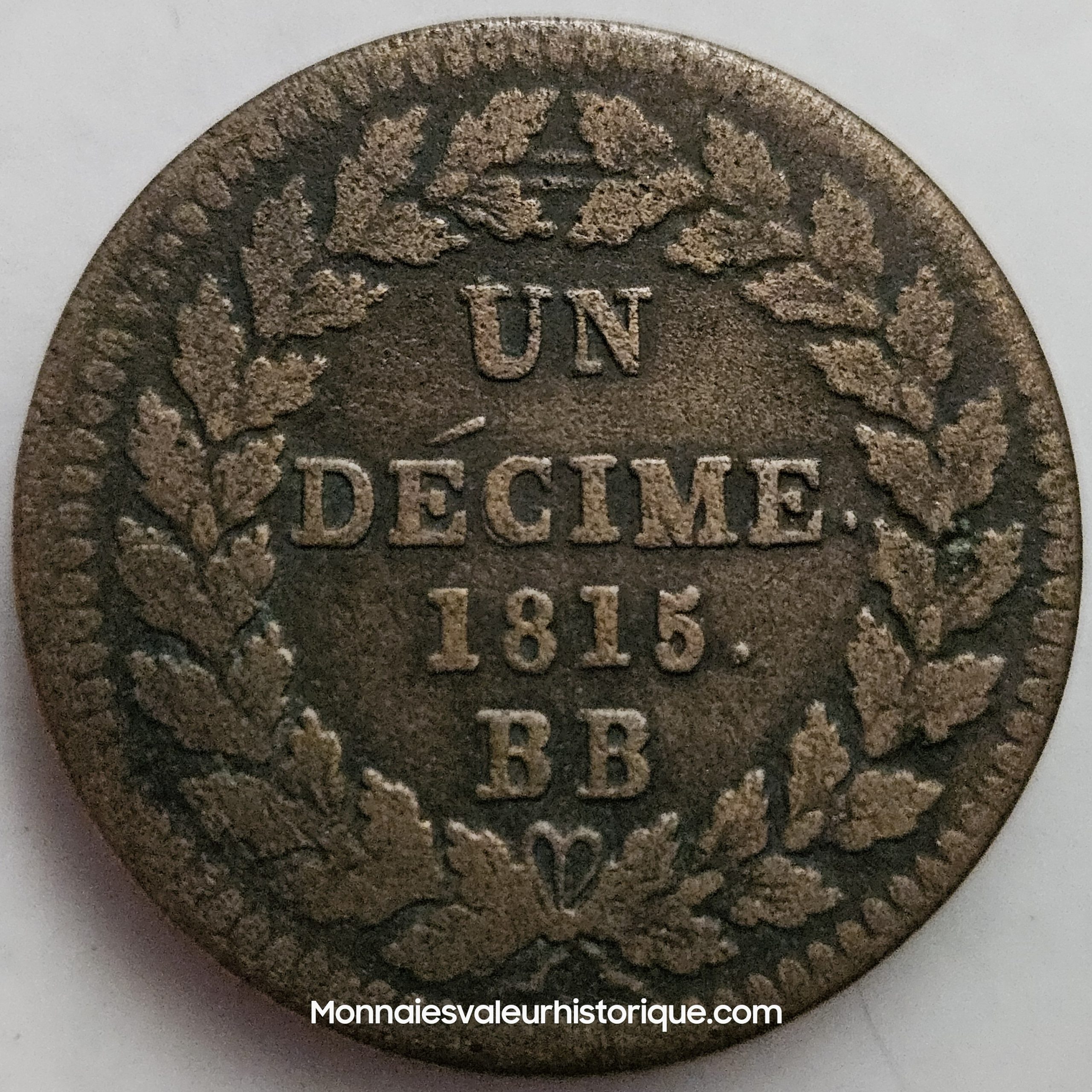 Louis XVII - Un décime à l’L couronnée 1814 Strasbourg - TB35 – Image 2