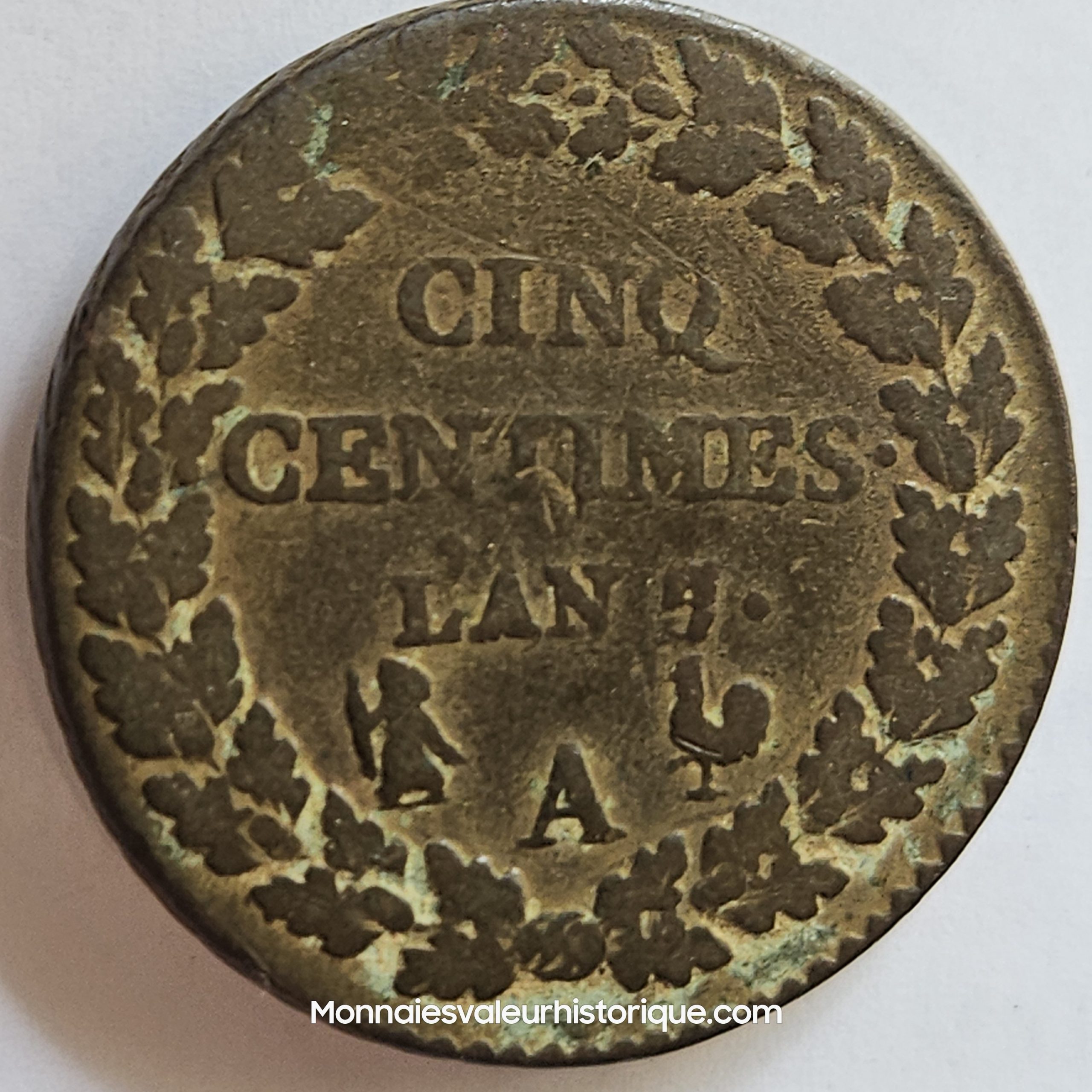 Directoire, 5 centimes Dupré grand module, An 7/5 Paris – Image 2