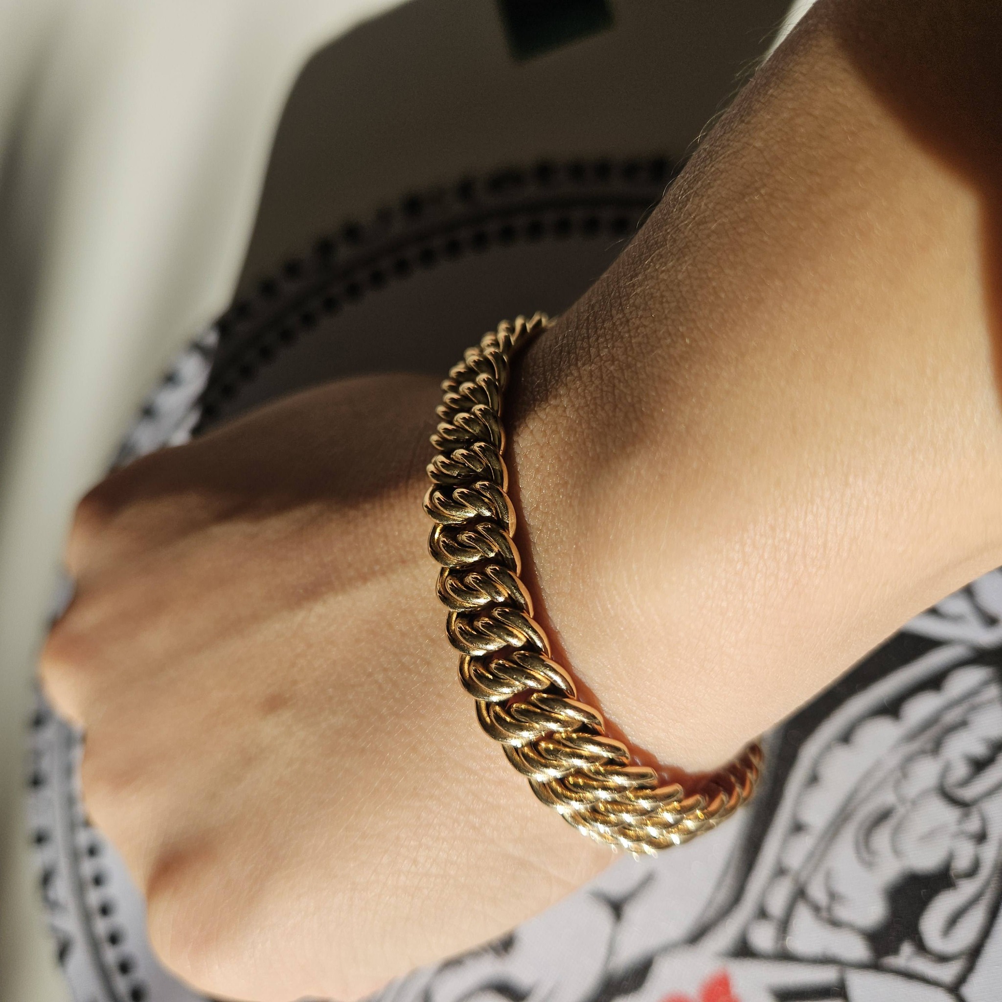 Chaîne en OR (bracelet, gourmette maille américaine) – Image 2