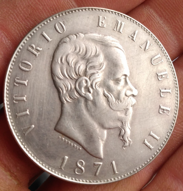 5 Lire Victor-Emmanuel II faux avers