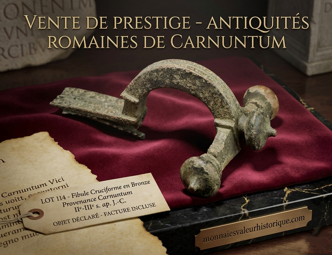 Rare Fibule Romaine Arbalète en Bronze – IVe siècle ap. J.-C.