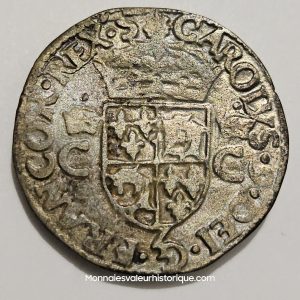 CHARLES IX Douzain du Dauphiné aux deux C couronnés 1573 Grenoble