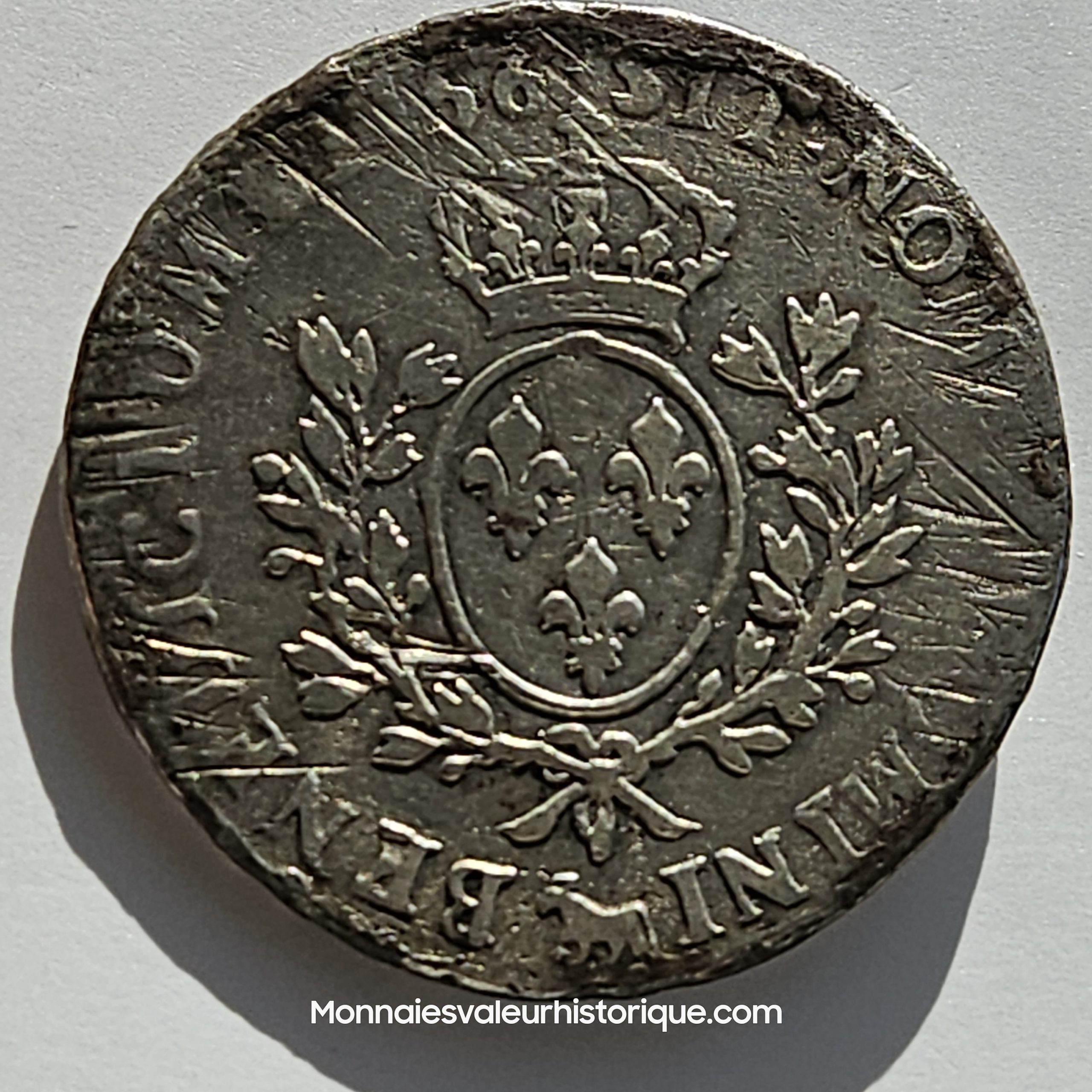 LOUIS XV DIT LE BIEN AIMÉ Écu aux branches d’olivier, tête ceinte d’un bandeau 1756 Pau – Image 2