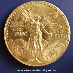 LA PLUS RARE des Pièces de 50 Pesos Centenario Or -1943