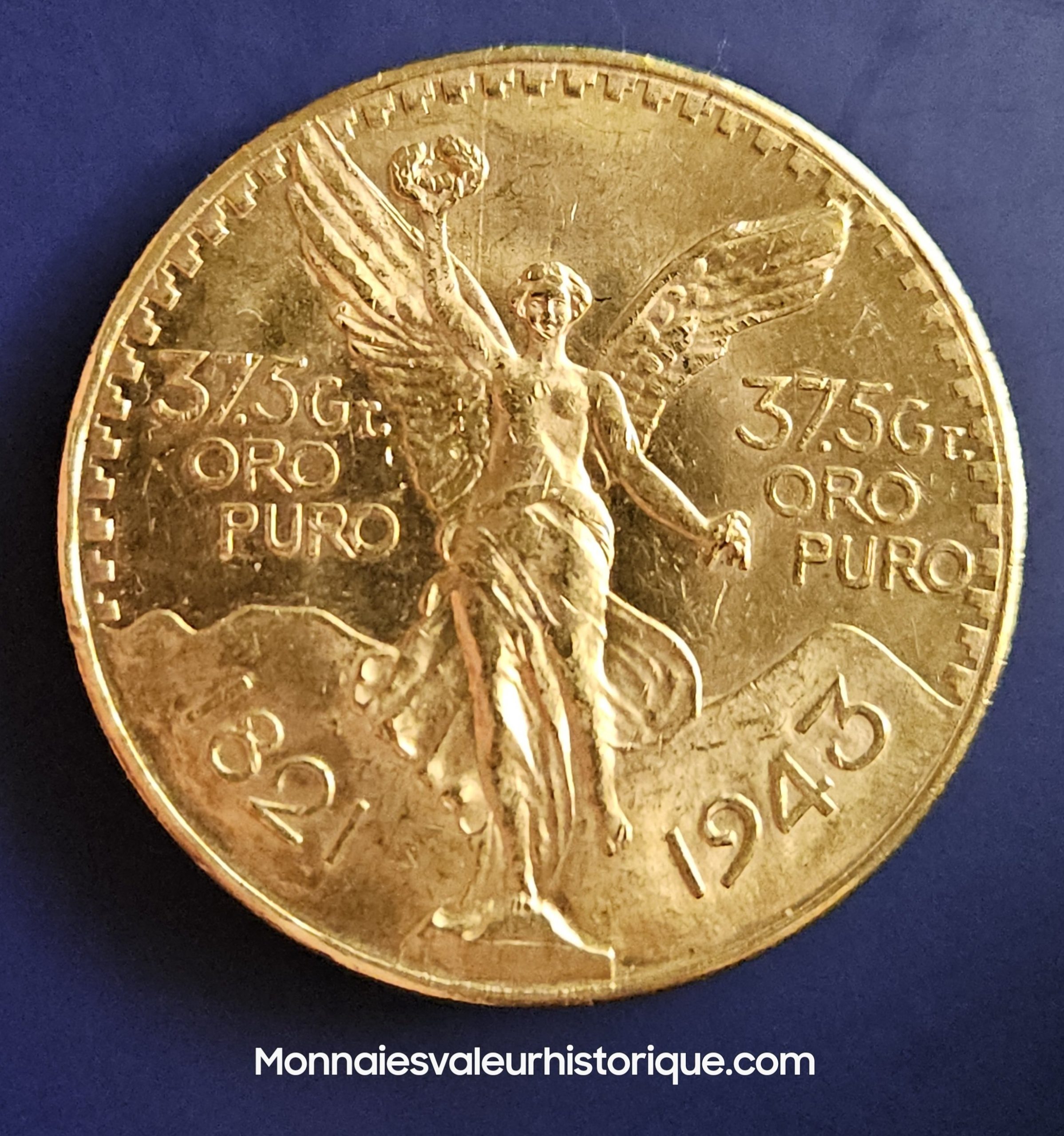 LA PLUS RARE des Pièces de 50 Pesos Centenario Or -1943