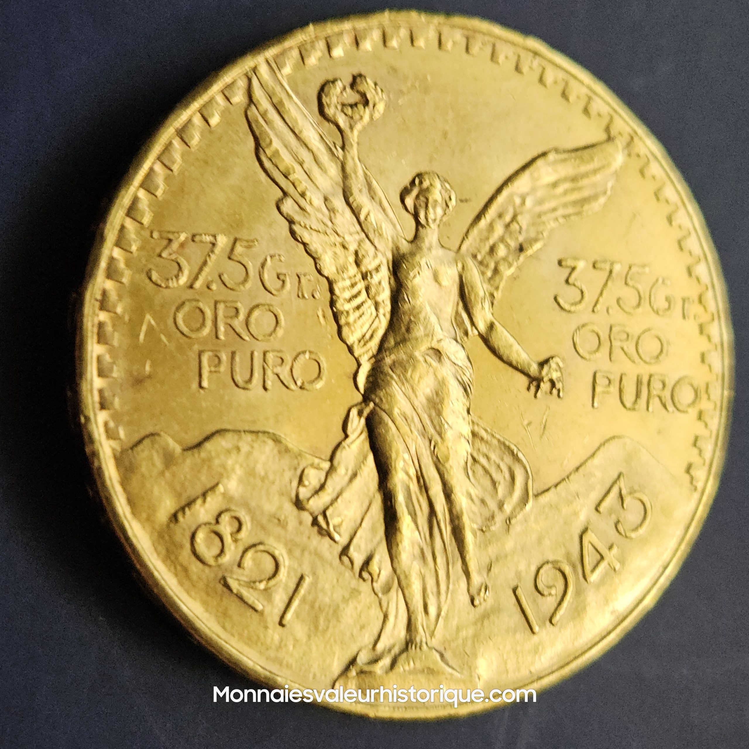 LA PLUS RARE des Pièces de 50 Pesos Centenario Or -1943 – Image 3