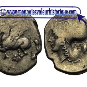 Pièce de monnaie argent grecque antique statère de Corinthe au pégase